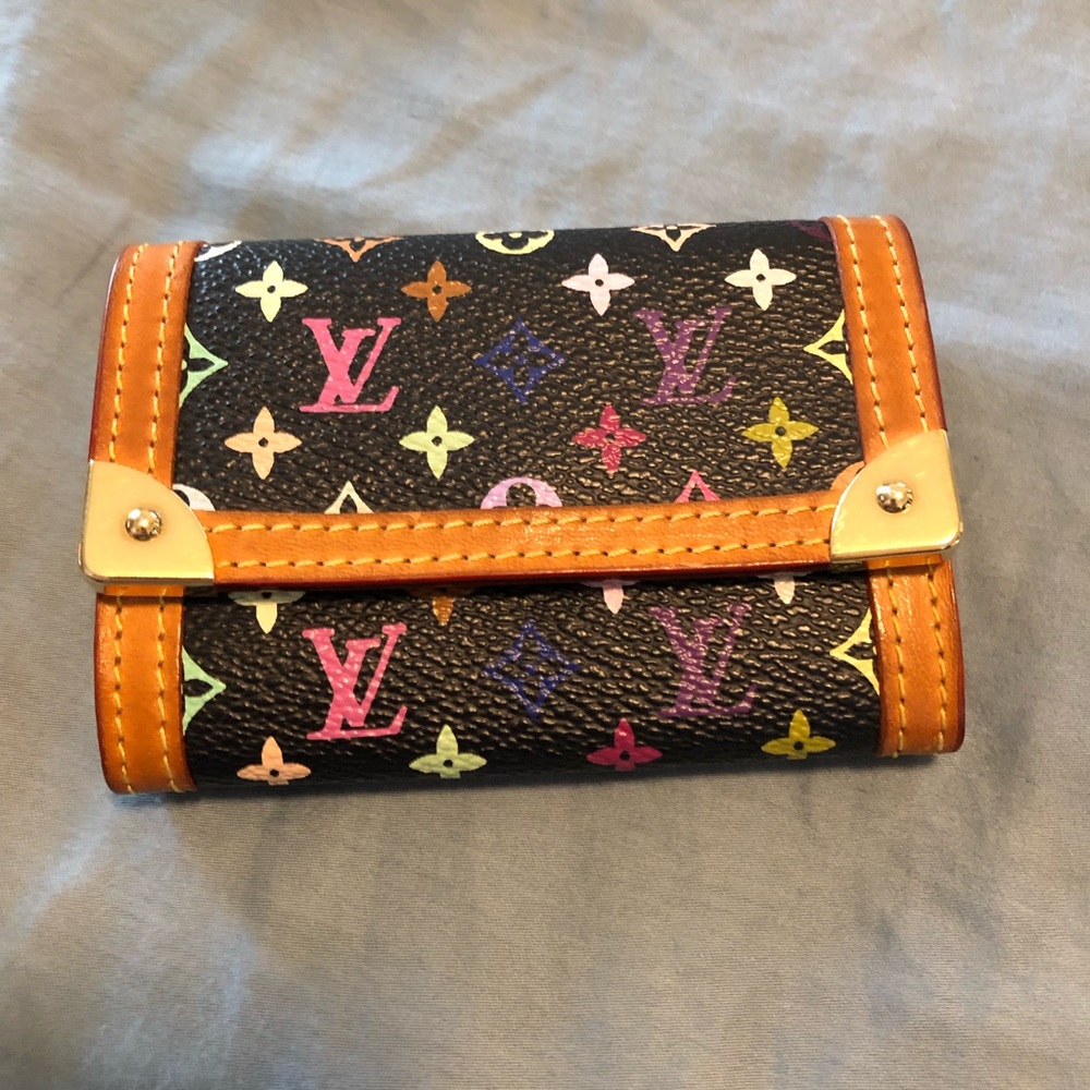 Authentic Louis Vuitton Black Multicolor Wallet